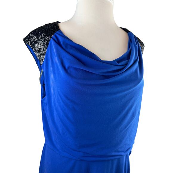 NWT Calvin Klein Atlantis Royal Blue Sheath Dress Sequin Stretch Plus Size 18W - Picture 10 of 16